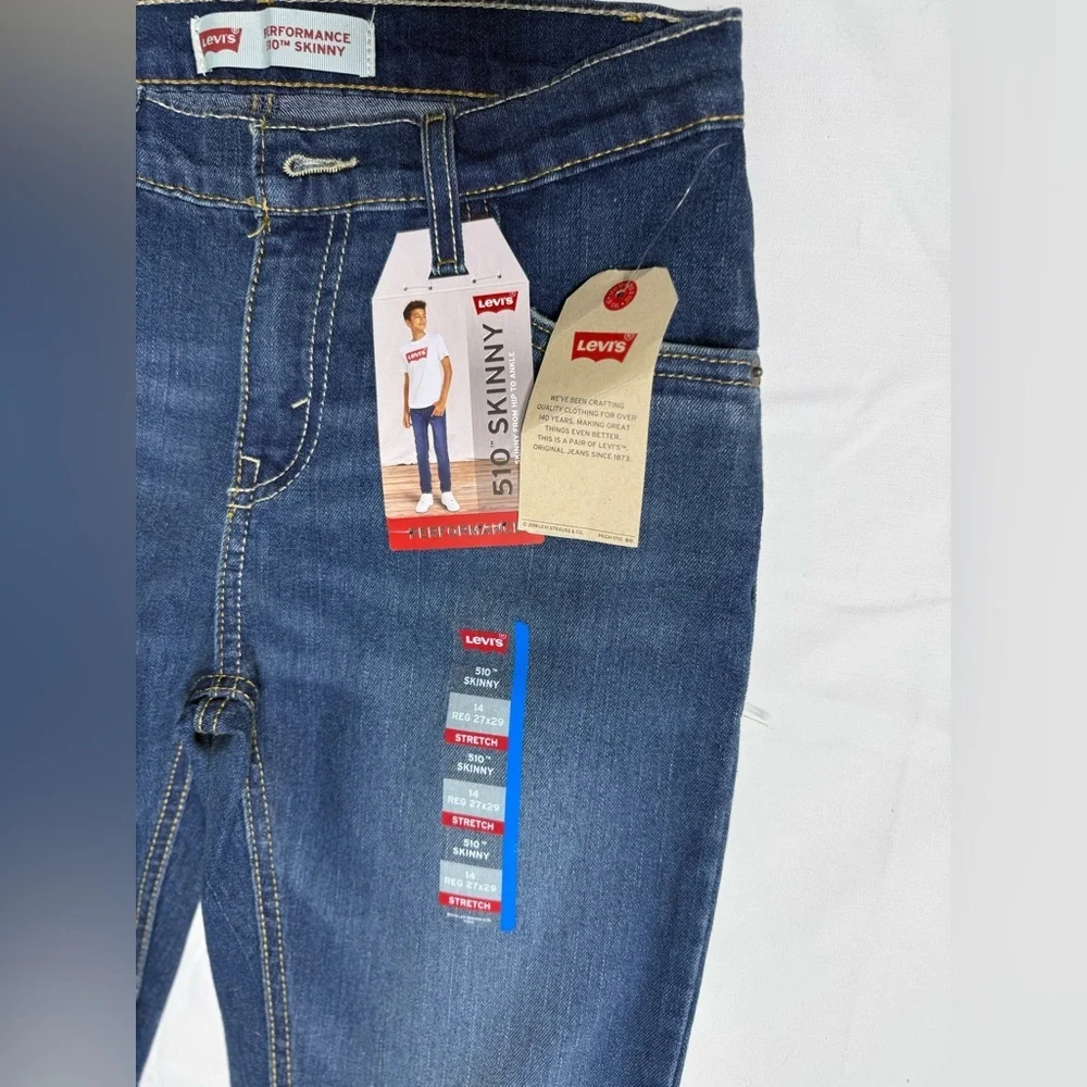 Levi’s 510 Boys Skinny Fit Performance Denim Jeans  Sz: 14 New